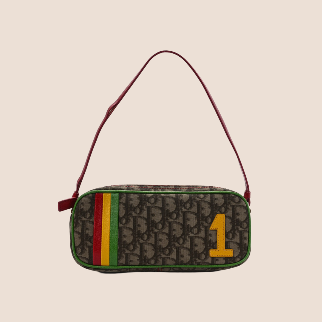 CHRISTIAN D1OR 2004 MONOGRAM RASTA MINI POCHETTE