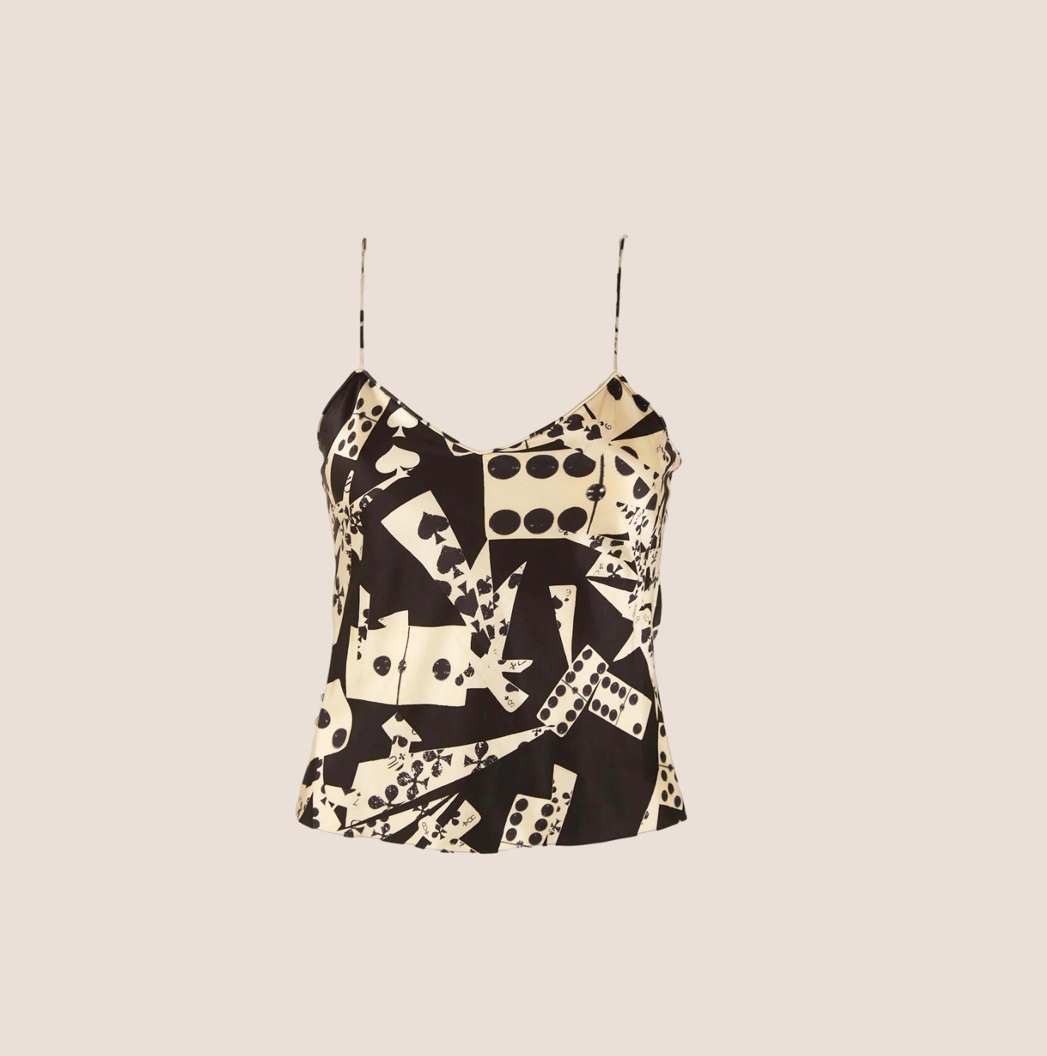 CHRISTIAN D1OR 2001 DOMINO SILK CAMISOLE TOP