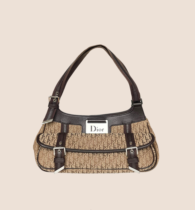 CHRISTIAN D1OR 2006 BROWN STREET CHIC D1ORISSIMO FLAP BAG