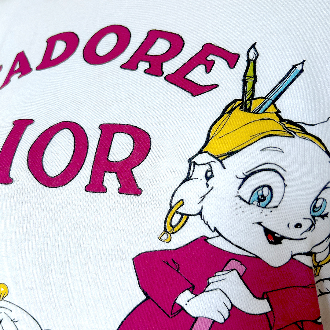 CHRISTIAN D1OR 2002 "J'ADORE D1OR" CARTOON PRINT T-SHIRT