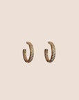 CHRISTIAN D1OR 2000s GOLD PAVÉ RHINESTONE HOOPS