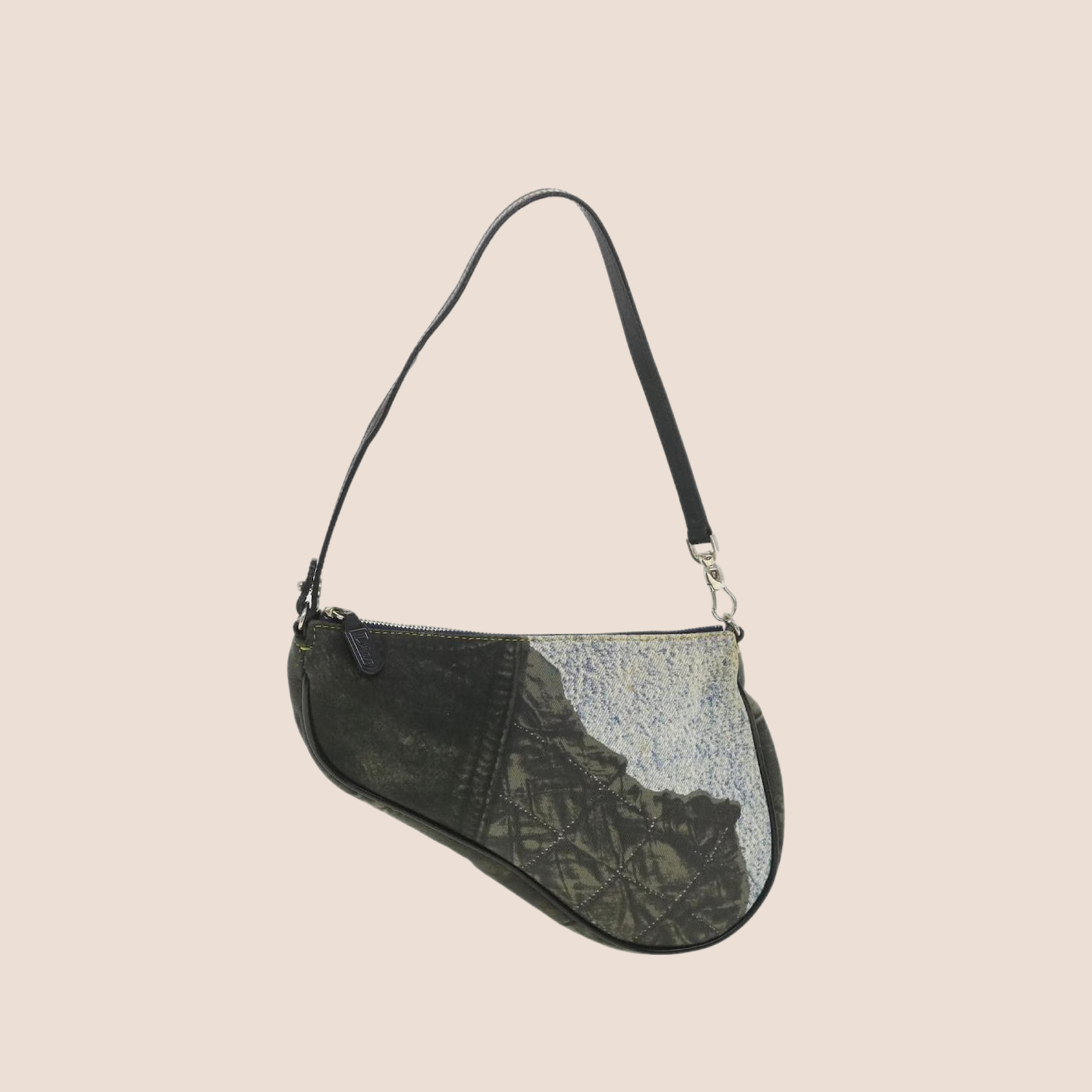 CHRISTIAN D1OR 2001 "MISS D1ORELLA" DENIM PRINT MINI SADDLE BAG