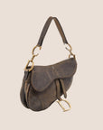 CHRISTIAN D1OR 2001 BROWN LEATHER SADDLE BAG