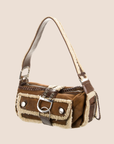CHRISTIAN D1OR 2005 SHEARLING FLIGHT BAG