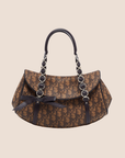 CHRISTIAN D1OR BROWN TROTTER ROMANTIQUE FLAP BAG