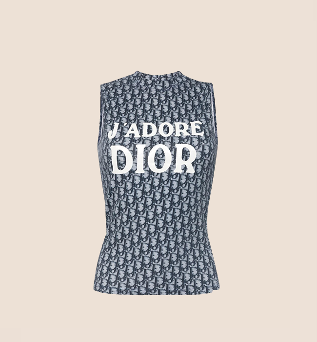 CHRISTIAN D1OR 2003 "J'ADORE D1OR" BLUE TROTTER TANK TOP