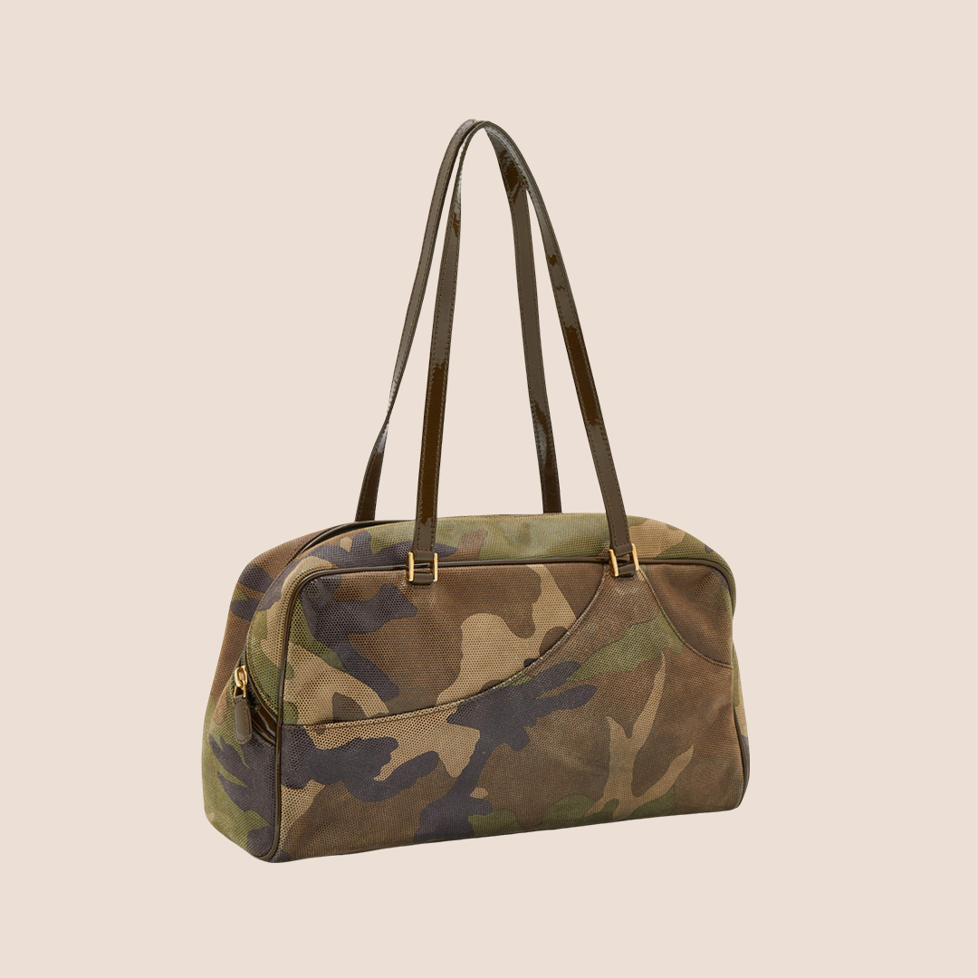 CHRISTIAN D1OR 2000 CAMOUFLAGE PRINT SATCHEL