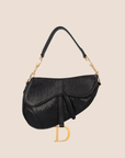 CHRISTIAN D1OR 2000 BLACK OSTRICH SADDLE BAG