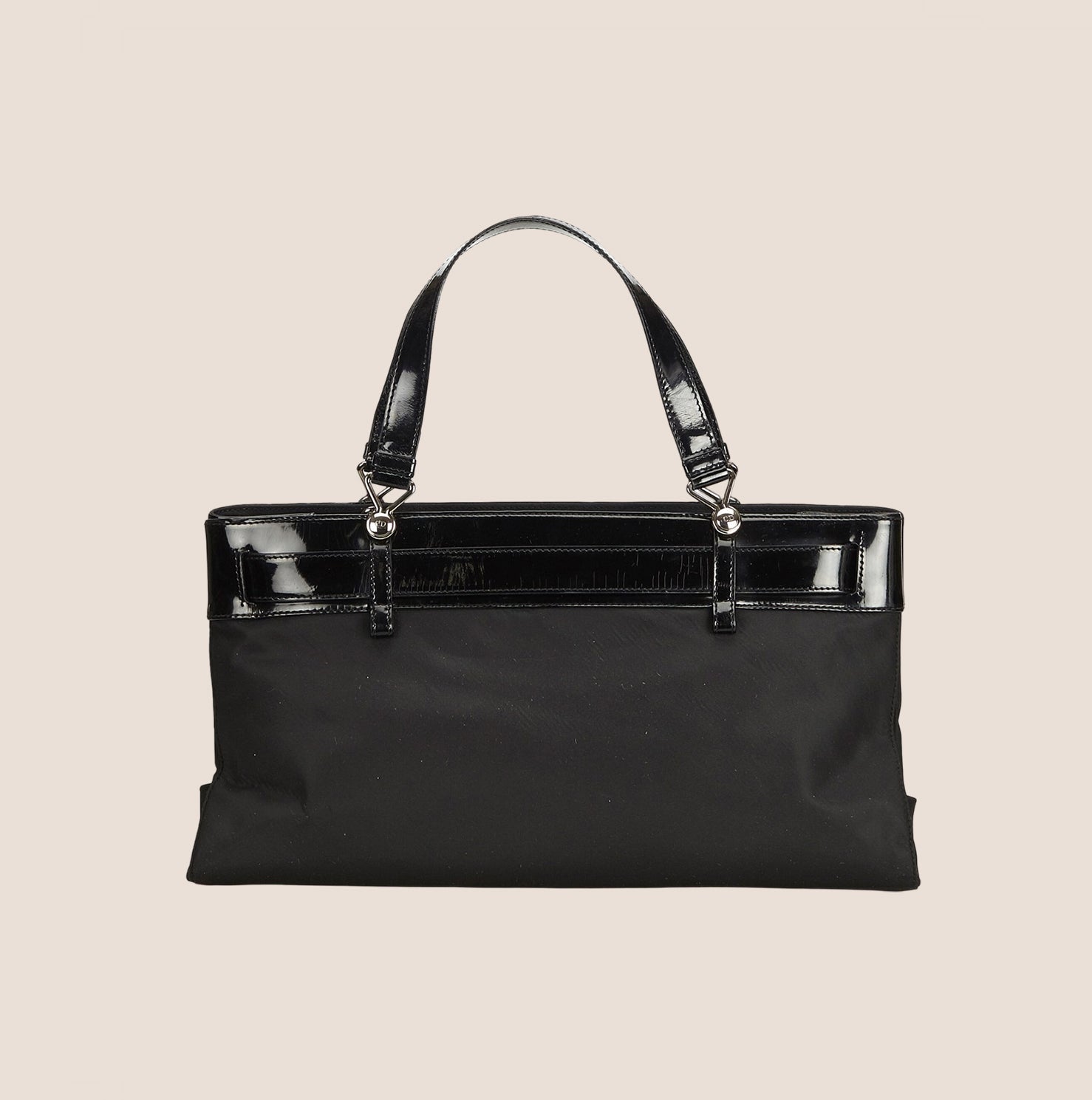 CHRISTIAN D1OR BLACK NYLON BELTED EVERYDAY BAG