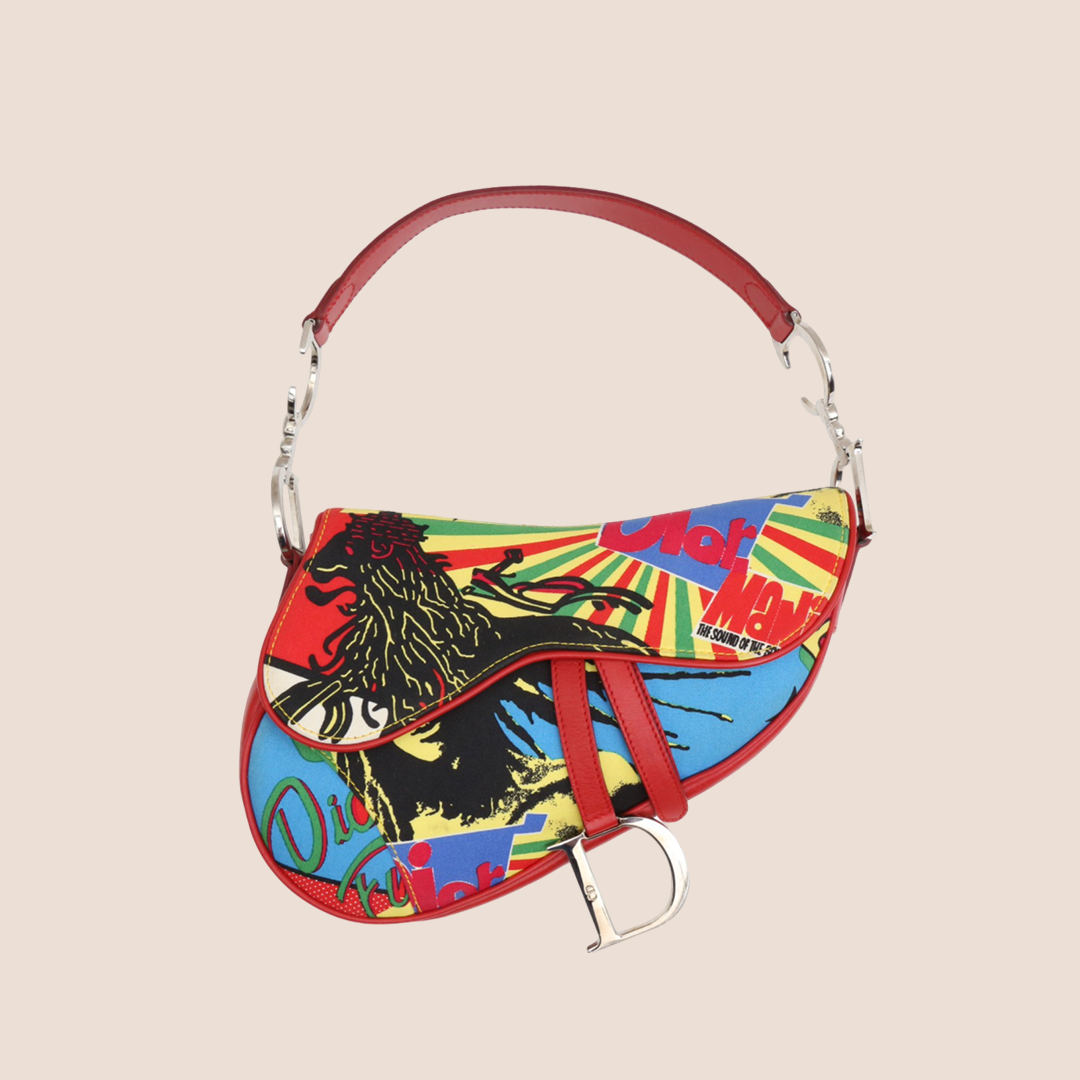 CHRISTIAN D1OR 2001 LIMITED EDITION RASTA MANIA SADDLE BAG
