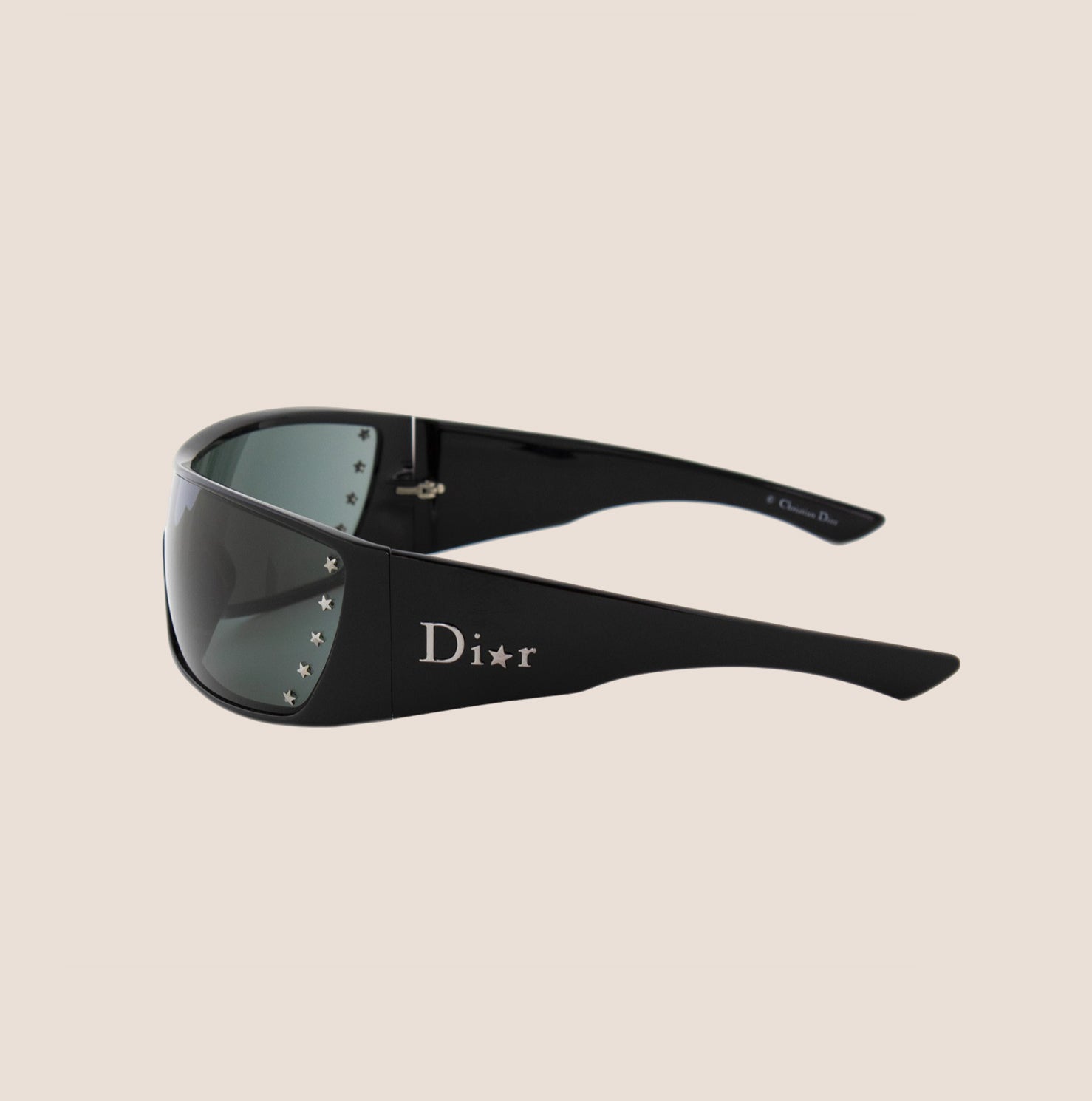 CHRISTIAN D1OR BLACK STELLE SHIELD SUNGLASSES