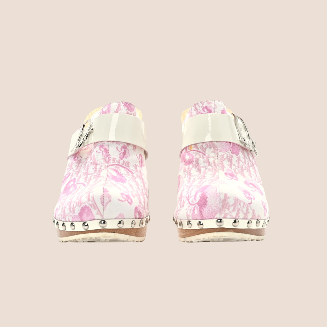 CHRISTIAN D1OR 2005 GIRLY CHERRY BLOSSOM STUDDED MULES