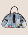 CHRISTIAN D1OR 2001 "MISS D1ORELLA" DENIM SADDLE HANDBAG