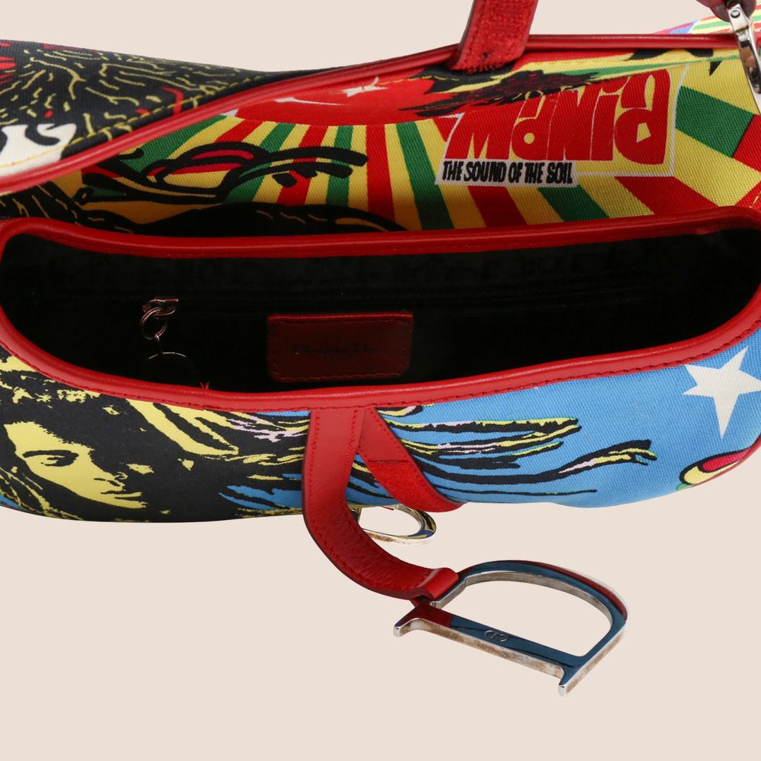 CHRISTIAN D1OR 2001 LIMITED EDITION RASTA MANIA SADDLE BAG