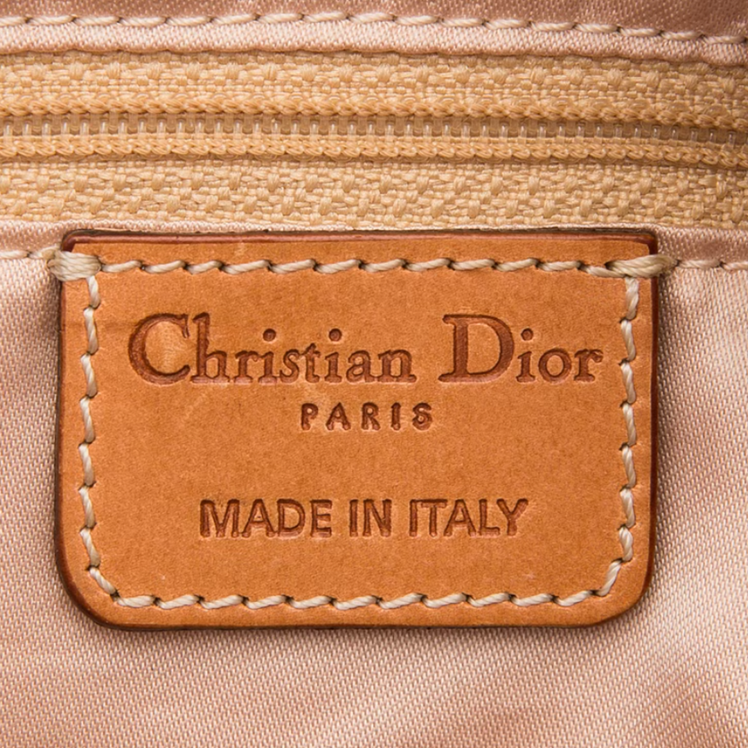 CHRISTIAN D1OR BROWN TROTTER ROMANTIQUE MINI BARREL BAG