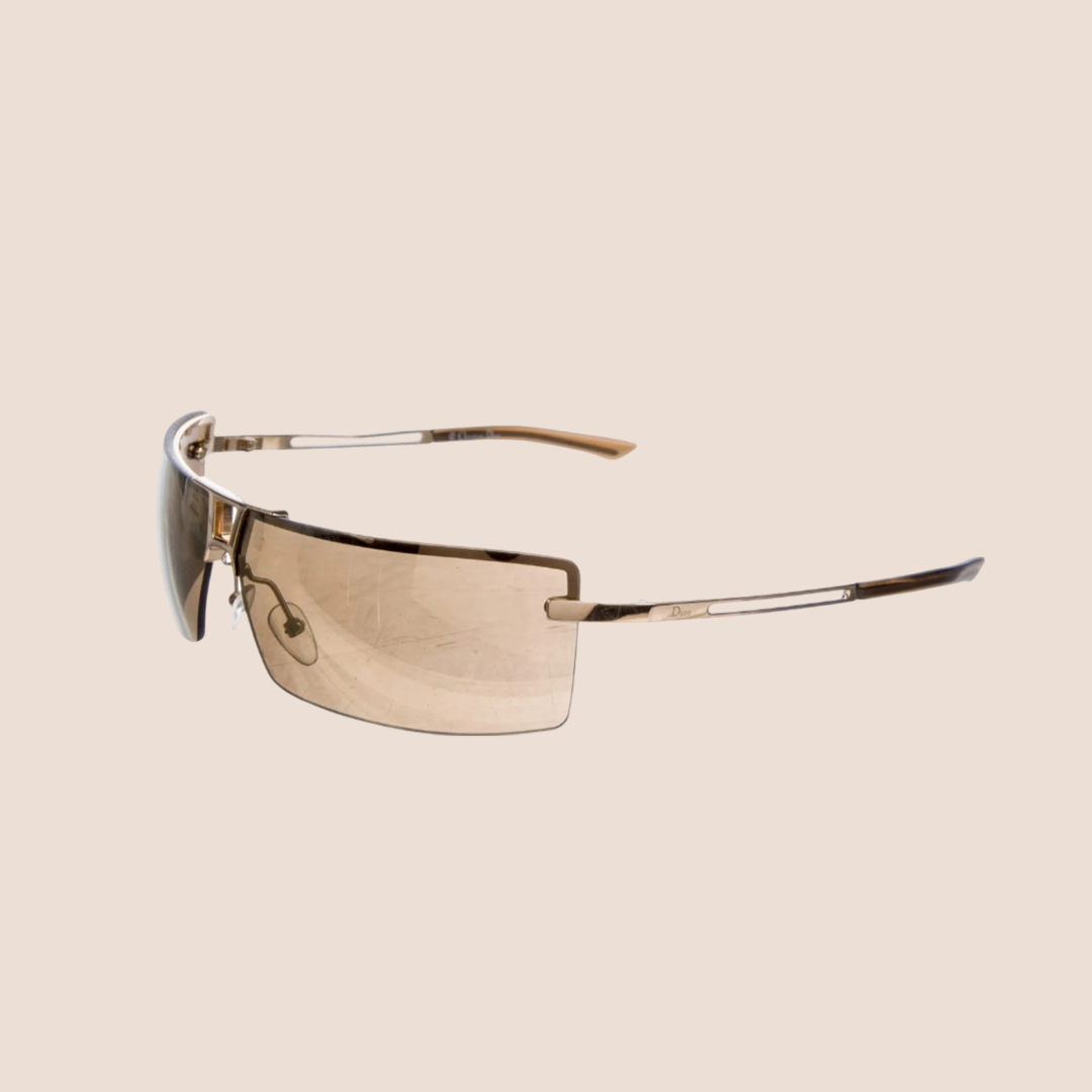 CHRISTIAN D1OR 00s GOLD-TONE STUNT SUNGLASSES