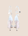 CHRISTIAN D1OR 2004 PINK TROTTER MEDALLION WEDGE SANDALS