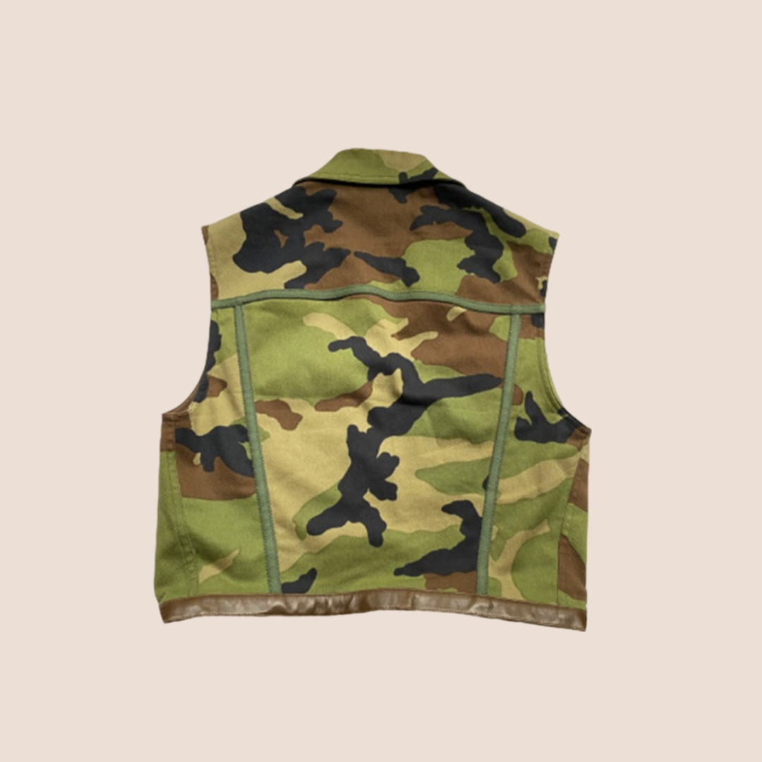 CHRISTIAN D1OR 2000s CAMOUFLAGE PRINT SLEEVELESS VEST