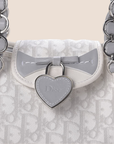CHRISTIAN D1OR 2007 GREY & WHITE ROMANTIQUE TROTTER HANDBAG