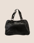 CHRISTIAN D1OR BLACK LEATHER GAUCHO SADDLE HANDBAG
