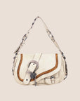 CHRISTIAN D1OR 2006 WHITE LEATHER GAUCHO BAG