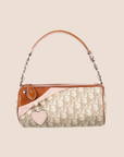 CHRISTIAN D1OR 2007 PINK & BROWN ROMANTIQUE MINI BARREL BAG