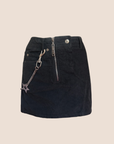 CHRISTIAN D1OR 2004 HARDCORE SILVER STAR CHAIN CORDUROY MINI SKIRT