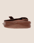CHRISTIAN D1OR BROWN LEATHER WHIPSTITCH GAUCHO BAG