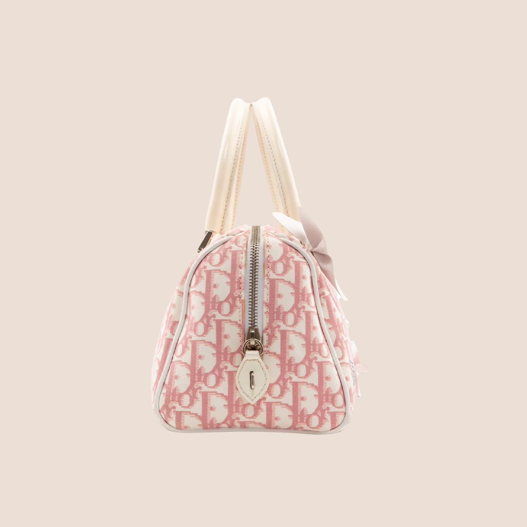 CHRISTIAN D1OR 2004 PINK TROTTER GIRLY BOSTON BAG