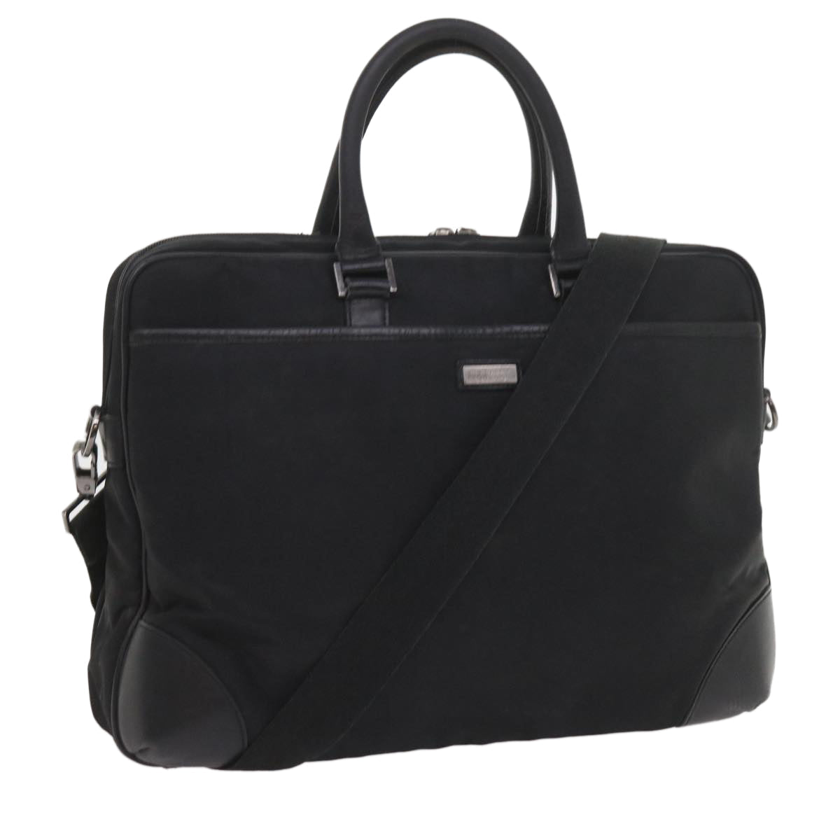 BBERRY Black label Hand Bag Nylon 2way Black Auth ki3666