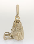 PRD Gathered Shoulder Bag Leather 2way Gold Tone Auth ki3791