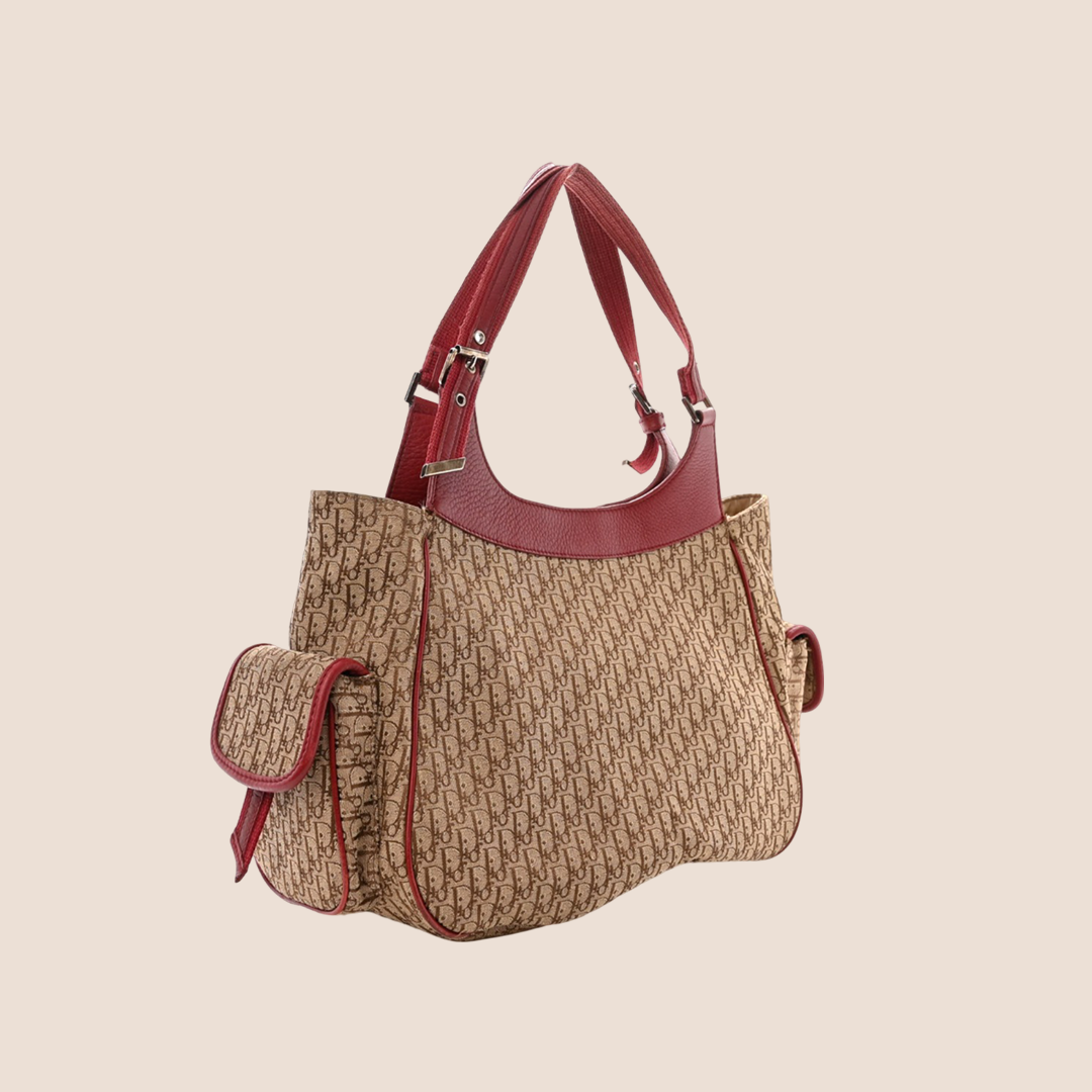 CHRISTIAN D1OR 2005 BURGUNDY MULTIPOCKET D1ORISSIMO SHOULDER BAG