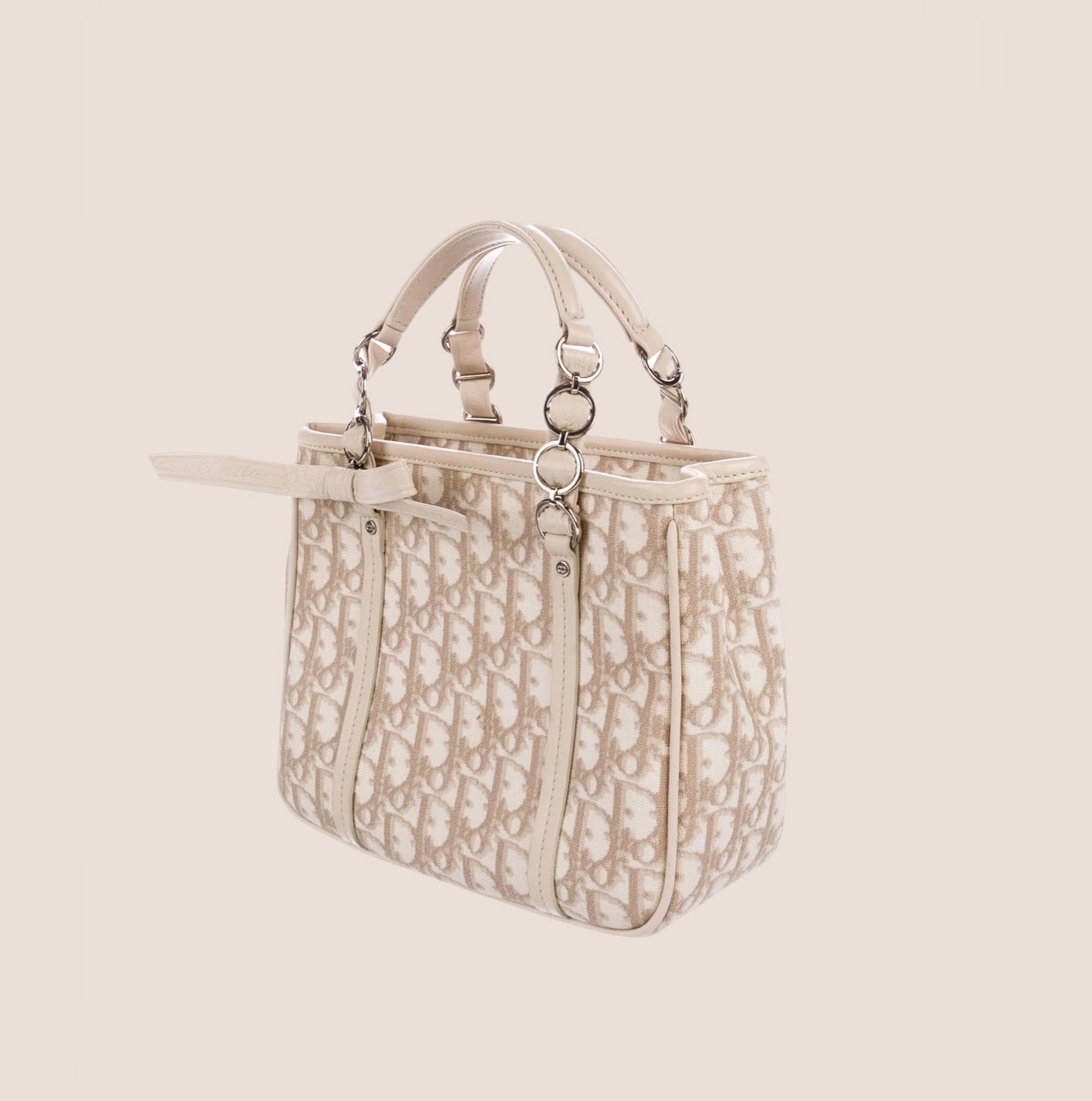 CHRISTIAN D1OR 2005 CREAM TROTTER ROMANTIQUE MINI TOTE BAG