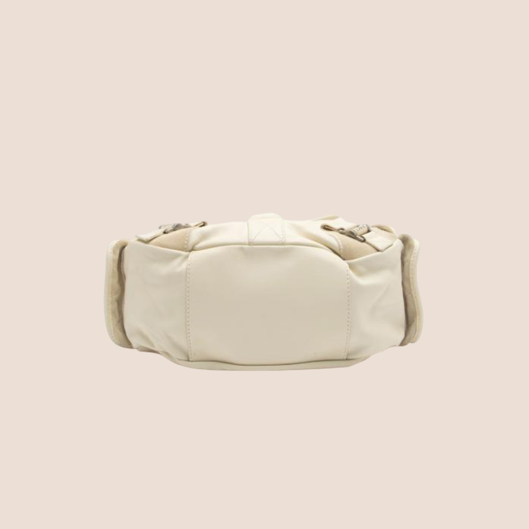 CHRISTIAN D1OR 2006 CREAM SUEDE REBELLE BAG