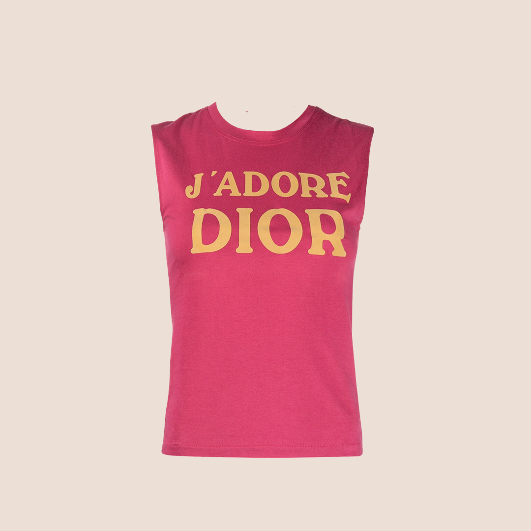 CHRISTIAN D1OR "J'ADORE D1OR" SLEEVELESS TANK TOP