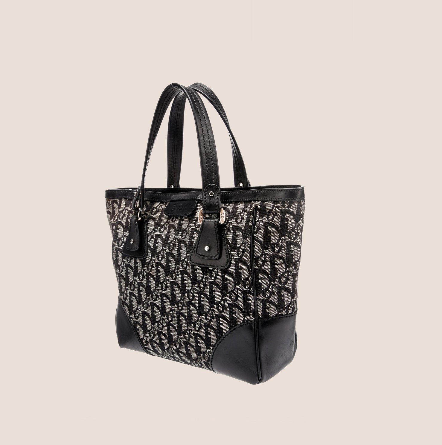 CHRISTIAN D1OR 2005 NAVY TROTTER TOTE BAG