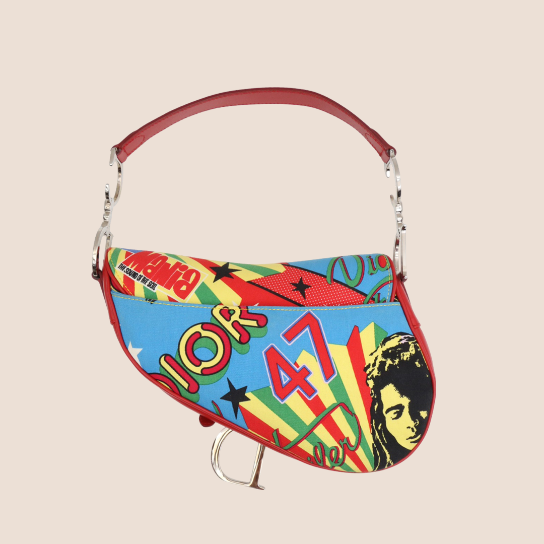 CHRISTIAN D1OR 2001 LIMITED EDITION RASTA MANIA SADDLE BAG