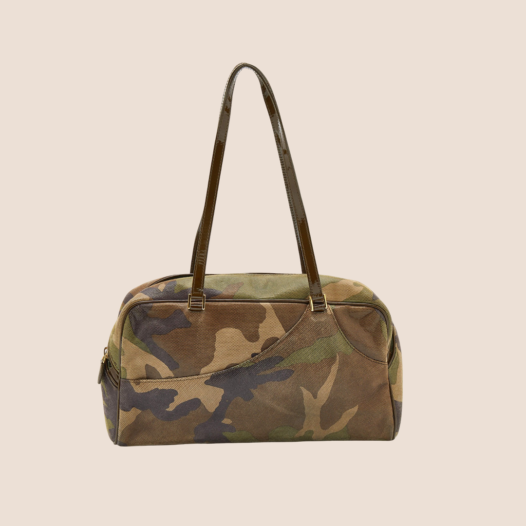 CHRISTIAN D1OR 2000 CAMOUFLAGE PRINT SATCHEL