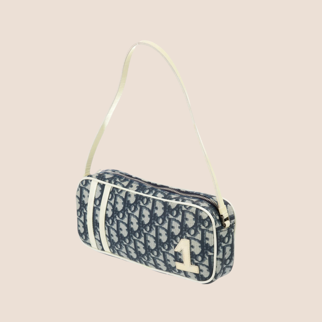 CHRISTIAN D1OR 2001 BLUE TROTTER MINI POCHETTE BAG