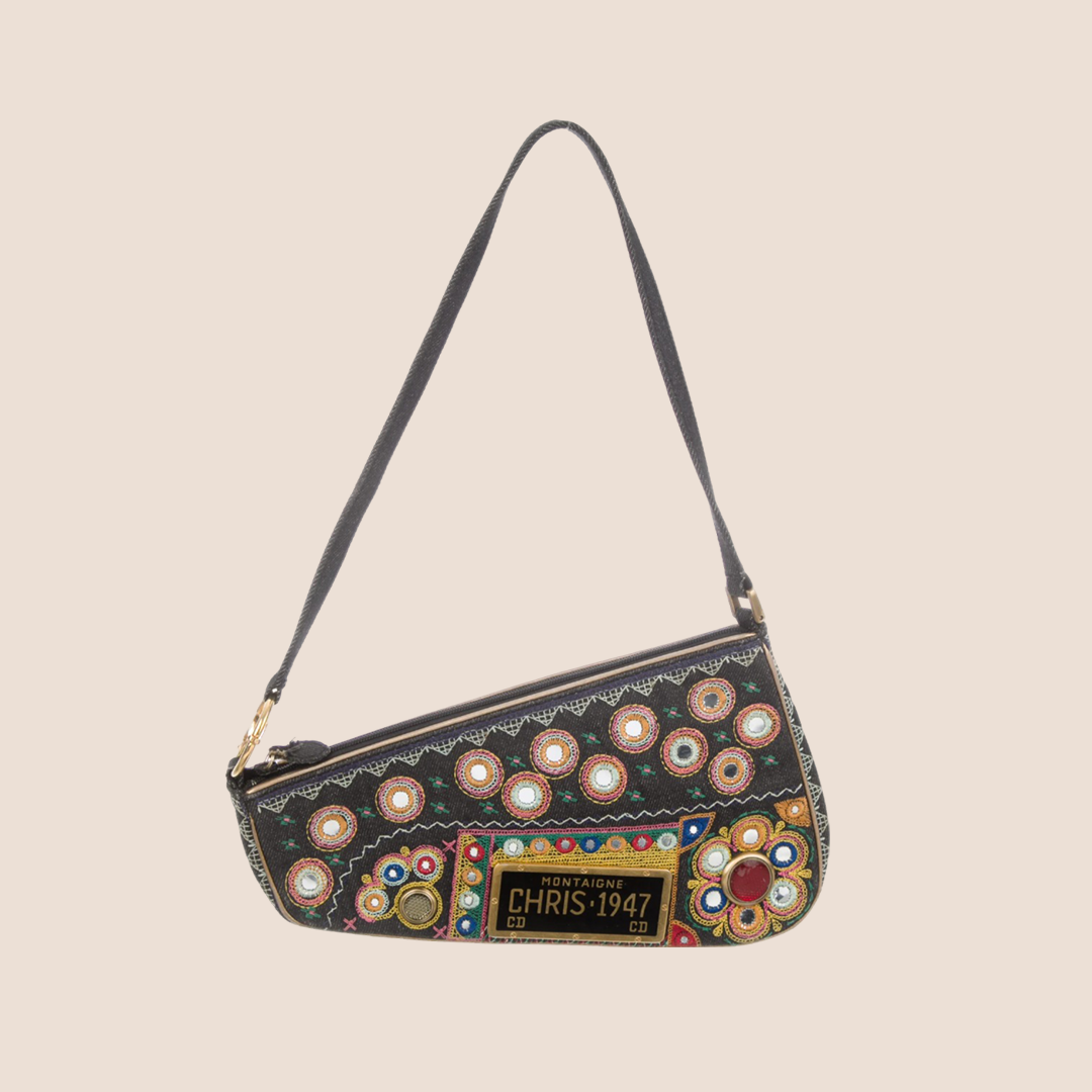 CHRISTIAN D1OR 1947 MONTAIGNE CHRIS LICENSE PLATE SADDLE BAG