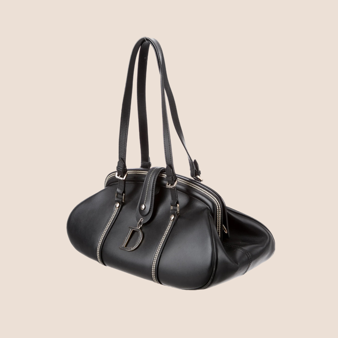 CHRISTIAN D1OR BLACK FRAME DETECTIVE BAG
