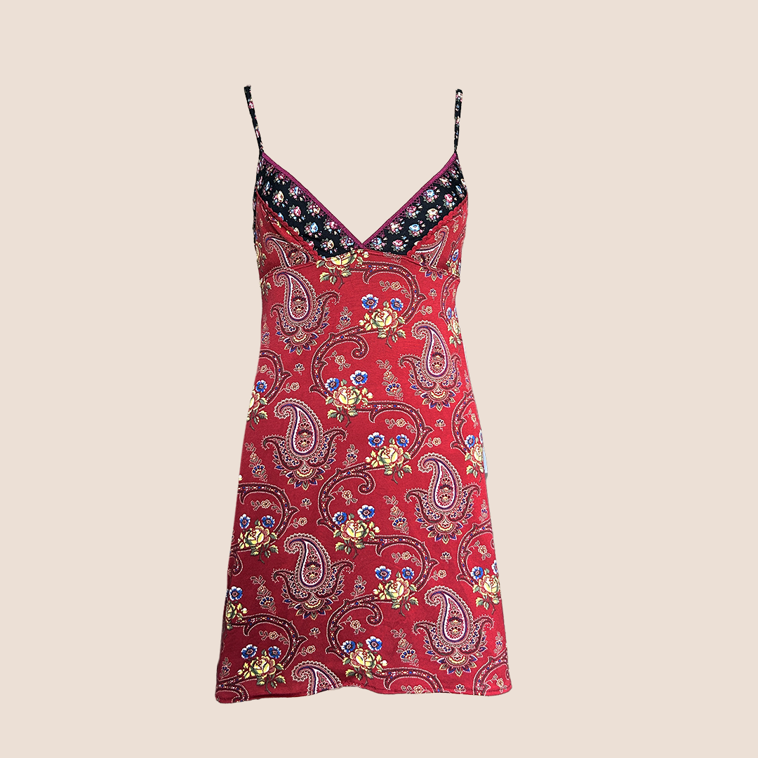 CHRISTIAN D1OR 2002 RED BANDANA MINI DRESS
