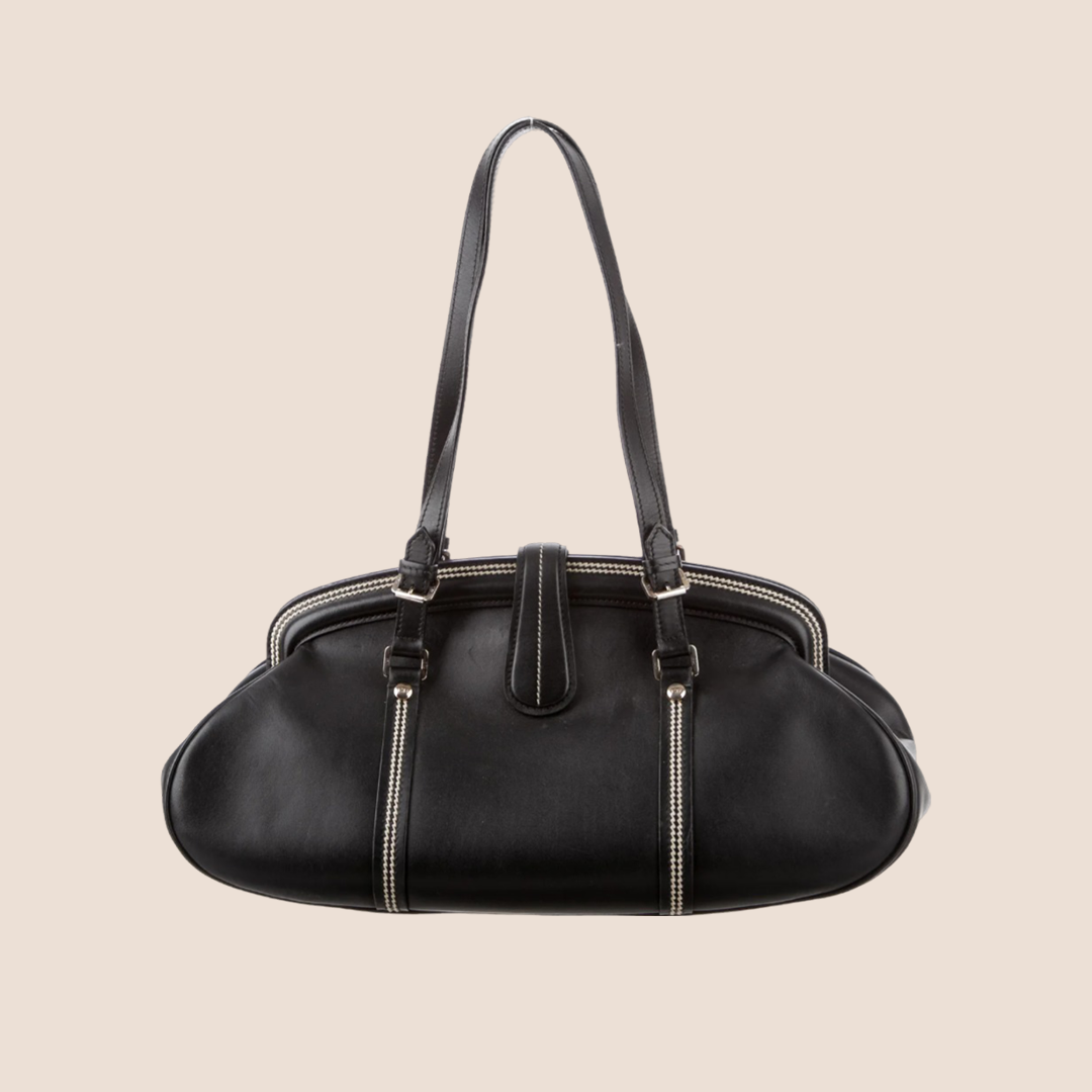 CHRISTIAN D1OR BLACK FRAME DETECTIVE BAG