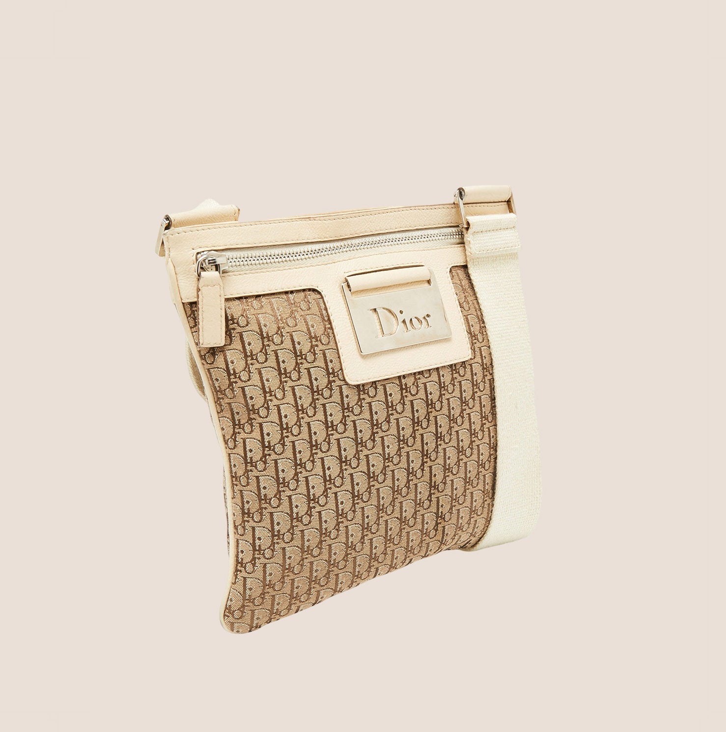 CHRISTIAN D1OR 2005 STREET CHIC BEIGE &amp; BROWN CROSSBODY BAG
