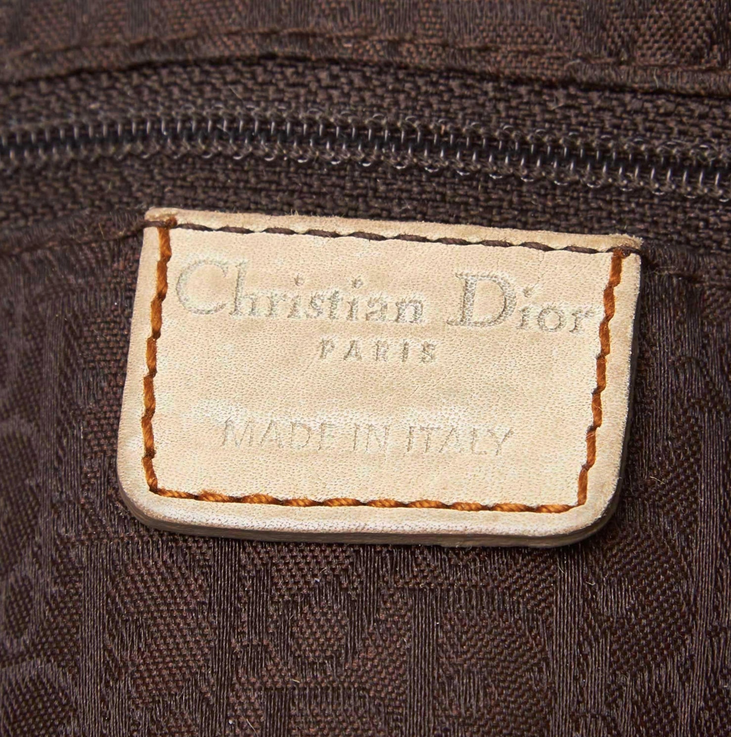 CHRISTIAN D1OR 2007 BEIGE LEATHER GAUCHO SADDLE BAG