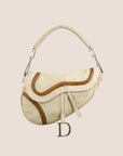 CHRISTIAN D1OR 2007 BEIGE LEATHER GAUCHO SADDLE BAG