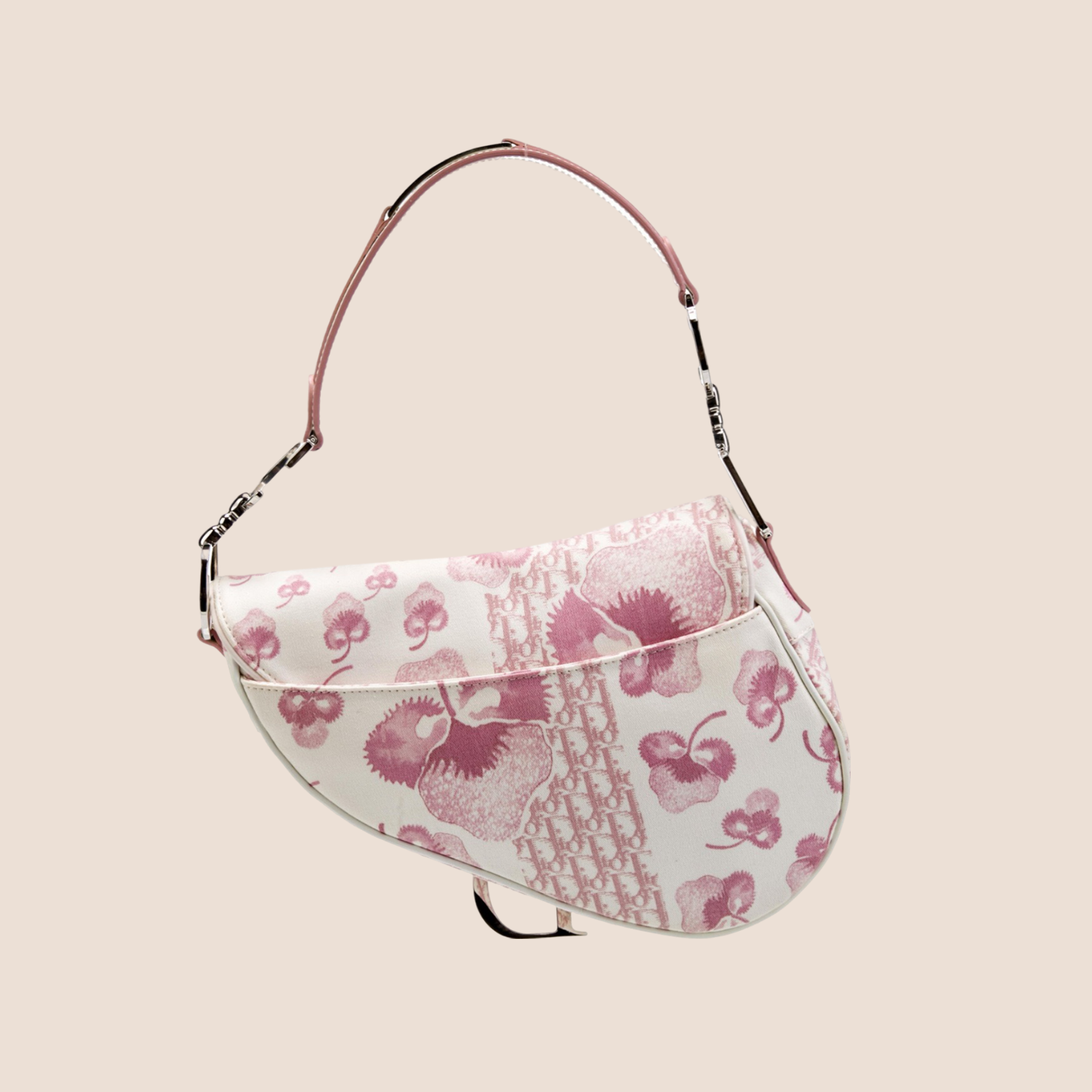 CHRISTIAN D1OR 2004 GIRLY PINK CHERRY BLOSSOM SADDLE BAG