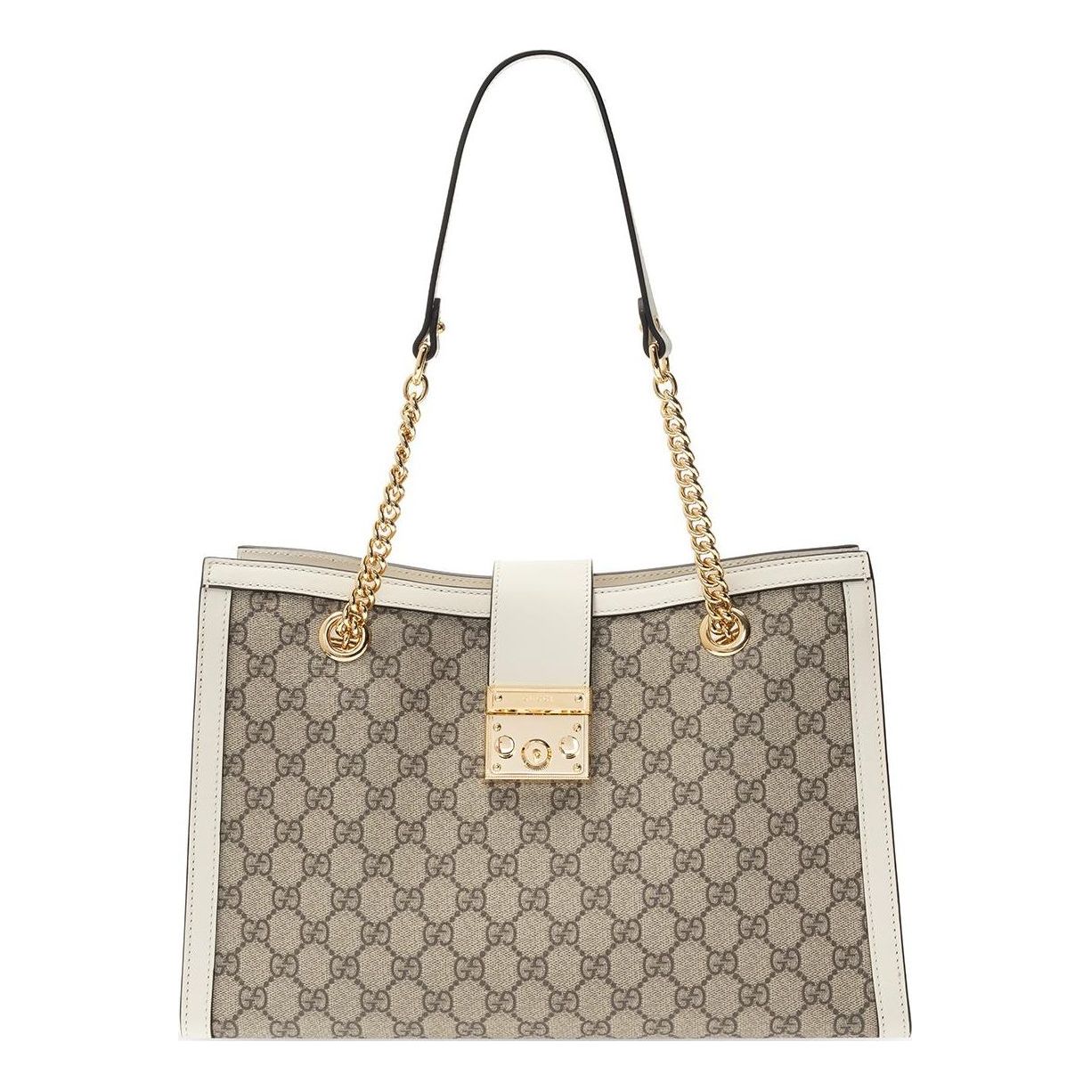 (WMNS) GCCI Padlock Middle-Sized BackBag White/Brown 479197-KHNKG-9761