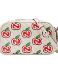 (WMNS) GCCI GG Marmont Silver Logo Apple Pattern Leather Chain Shoulder Messenger Bag Small White / Red Valentine's Day limited 447632-1W9AN-9086