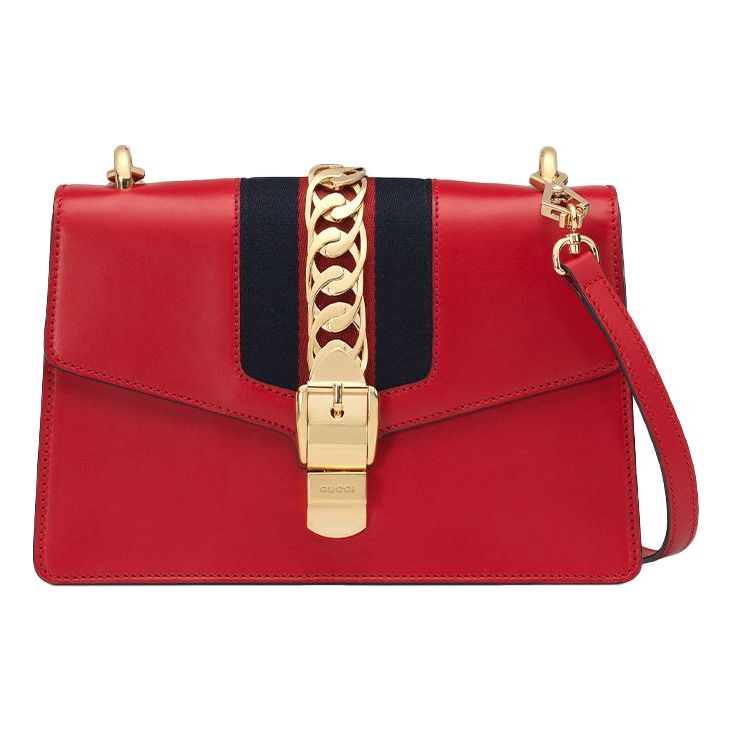 (WMNS) GCCI Sylvie SeriesGold Chain Single Shoulder Bag Small Red 524405-CVLEG-8604